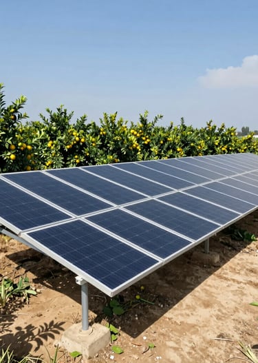 Close-up of a technician inspecting a solar panel with a digital meter.