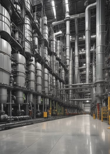 Close-up of a consultant discussing petrochemical solutions with a client over blueprints.