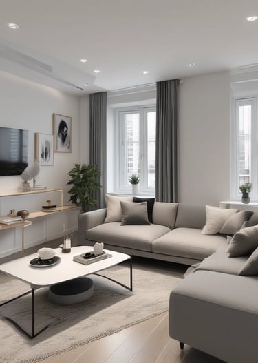 Close-up of a clean, well-prepared living room ready for guests.