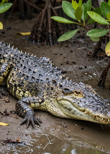 A serene forest path bathed in soft sunlight filtering through tall trees.
