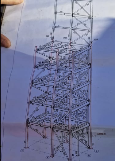 Drawing of teh steel building