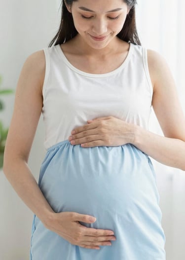 A compassionate doctor comforting a pregnant woman during a prenatal consultation.
