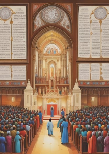 Hands raised in worship during a global prayer meeting.