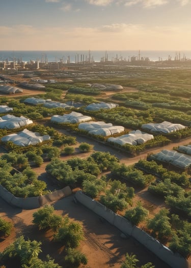 A spacious industrial facility with metal machinery and equipment, featuring a production line with a focus on textile processing. Brightly colored fabrics are moving through the machines, and there are large rolls of fabric and textile materials nearby. The environment is clean and organized, with a high ceiling and visible ductwork.