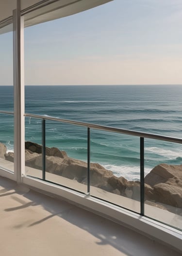 A double-pane window with a brown frame is installed in a light-colored wall. The panes are slightly dirty and show reflections and diagonal patterns. Behind the window, white fabric drapes hang in folds. An electrical wire runs across the top corner of the wall, casting a shadow.