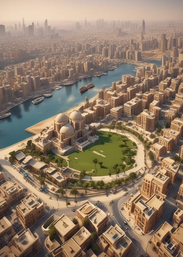 An aerial view of a bustling cityscape, representing economic development and opportunities.