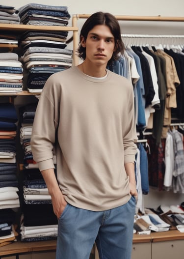 A bustling textile factory with workers engaged in various stages of garment production.