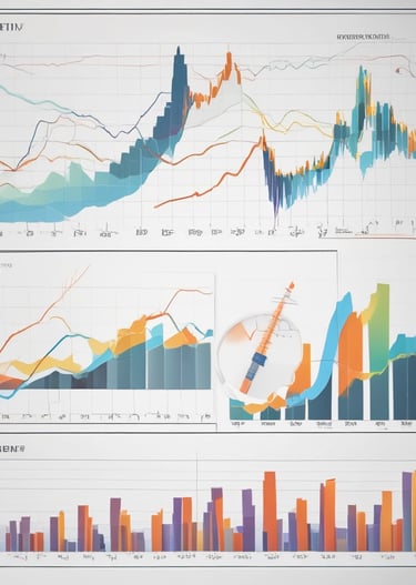 A person is typing on a MacBook Pro, viewing a website titled 'Personalize your portfolio.' The webpage displays three sections related to investing, each with different images and text. The laptop is on a grey table with a dark sofa and indoor plants in the background.