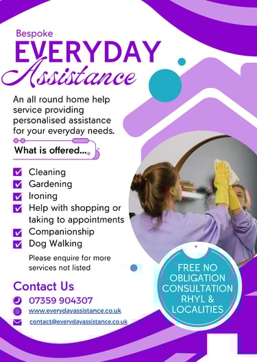 everyday assistance home help service flyer