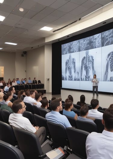 A healthcare professional is standing beside a patient who is lying in a hospital bed. The professional is wearing a surgical cap, mask, and white coat, while holding a clipboard. The patient is covered with a blue sheet and also wears a mask. Medical equipment is visible in the background.