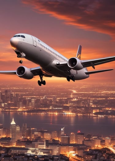 A young man stands in front of a small propeller aircraft inside a hangar. The hangar has high ceilings with exposed beams and several windows. The man is wearing a white shirt and a lanyard with an ID card. The aircraft has a shiny propeller and is predominantly white with red accents.
