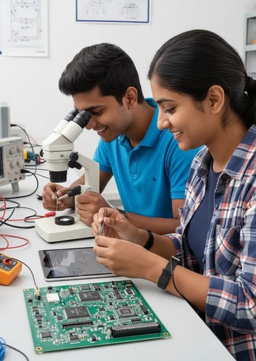 Laptop displaying programming code on screen during a practical learning session