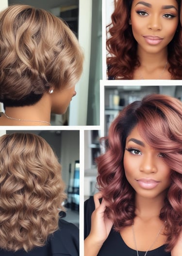 Close-up of hair coloring process with vibrant shades.