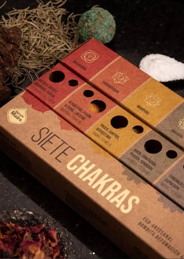 Bombitas 7 chakras Sagrada Madre, para equilibrar tu energía vital. Jaku Aromas, Castellón.