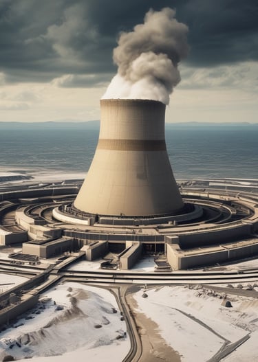 Close-up of hands typing on a laptop with nuclear compliance guidelines on screen.
