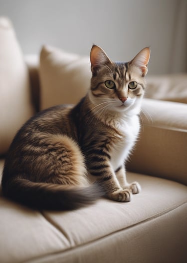 Close-up of Zeropoils device in use, gently removing pet hair from a sofa.