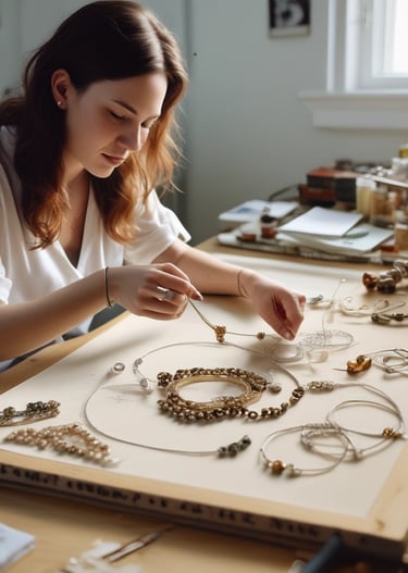 Jewelry artisans collaborating during a professional development workshop.