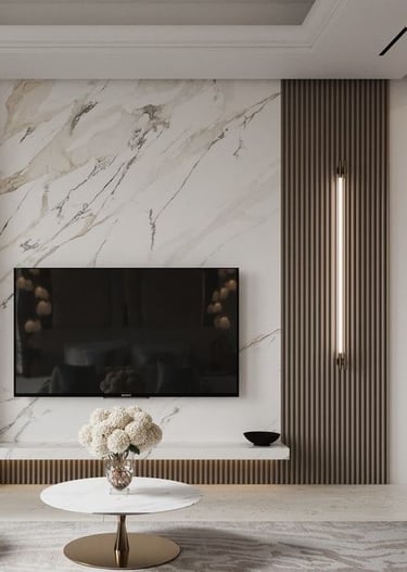 " dekorinė TV siena iš kvarco akmens"