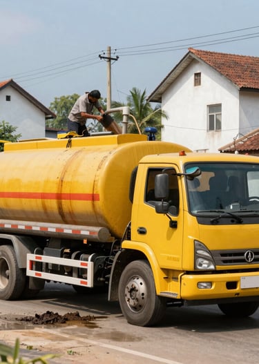 Clean and well-maintained septic tank equipment ready for service.