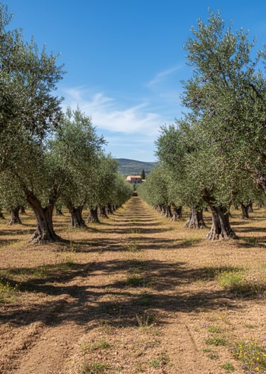 a dirt road with trees and a dirt road