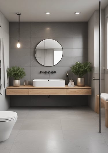 A freshly renovated kitchen with bright blue cabinetry and warm natural light.