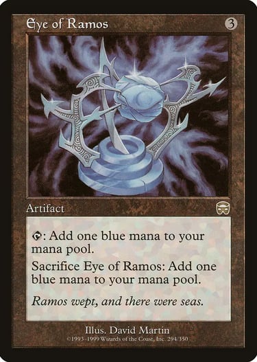 Eye of Ramos Magic the Gathering card featuring blue mana artifact art.