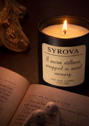 Natural soy wax surface texture inside luxury scented candle