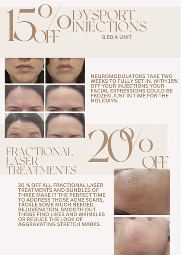 December skincare and laser treatment promotions at Ariana Esthetic Edmonton