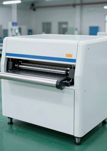Close-up of a vacuum packaging machine sealing products with precision.