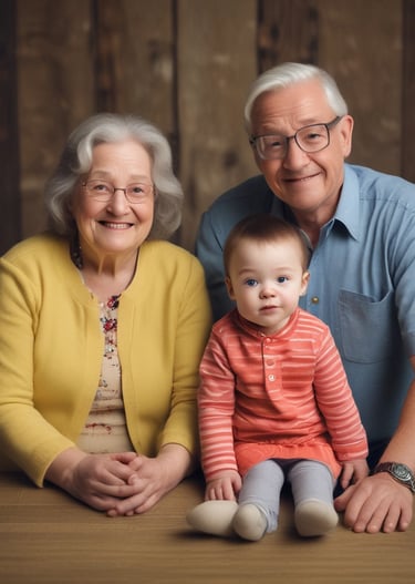 Smiling family members sharing a joyful moment together at home.