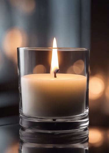 four yellow scented pillar candles