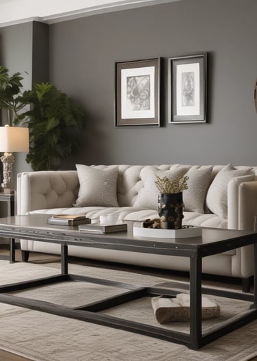 An assortment of traditional Arabic brass coffee pots, leather goods, and various wooden and metal artifacts are displayed in a cluttered vintage shop. The items are arranged on shelves and hanging from the ceiling, showcasing intricate designs and craftsmanship.