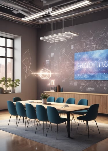 A creative team brainstorming marketing strategies in a collaborative workspace.