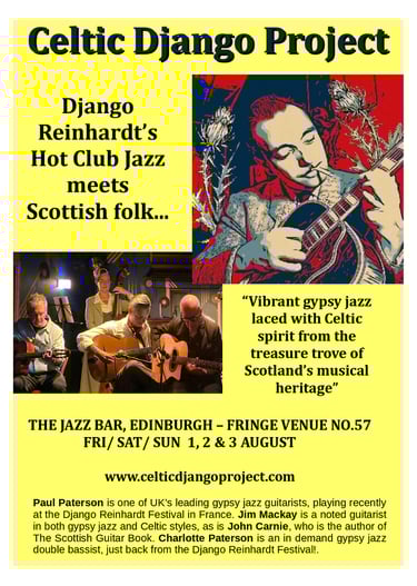 Celtic Django Project poster for Edinburgh Festival Fringe August 2025