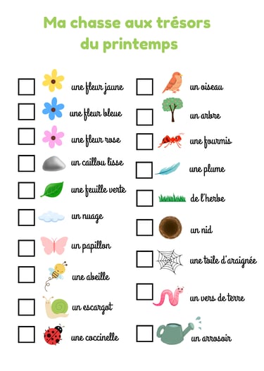 chasses aux trésors du printemps