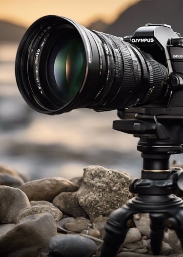 black DSLR camera