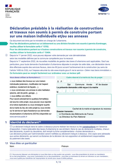 Formulaire CERFA DP - clôture - déclaration prealable - office-plan orléans