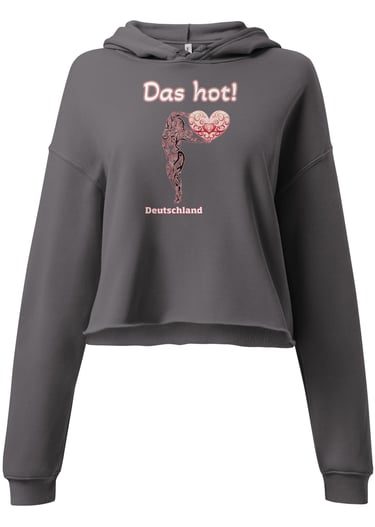 Charcoal color hoodie with woman heart graphic ghost front view