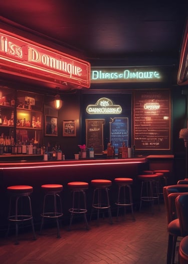 a neon - lit neon sign for miss and mrs dormine