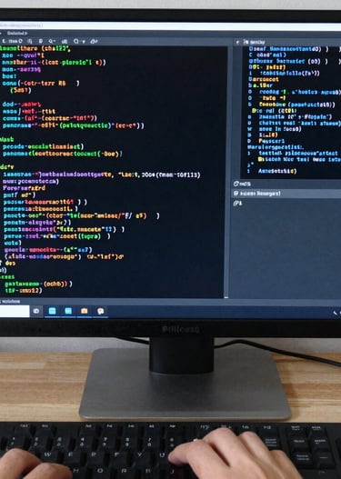 Photorealistic image of a software development team collaborating over data interfaces, no text, no logos, no faces, corporate tech style, 4k.