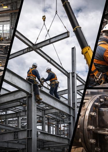 Metalo konstrukcijų suvirinimo darbai. Plieninių konstrukcijų montavimas pramonės projekte