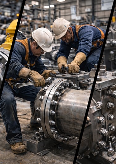 Flanšinių jungčių surinkimas ir montavimas