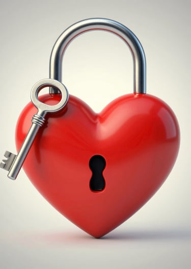 Close-up of hands holding a house key with a small 'sold' sign in the background.