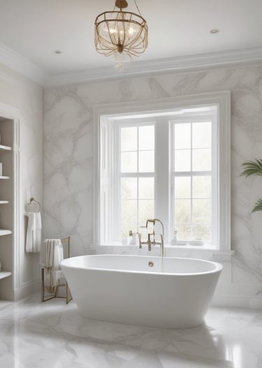 Close-up of hands installing a stylish bathroom faucet.