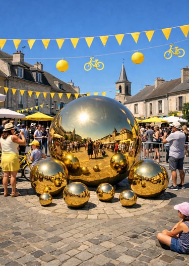 sphère monumentale décoration urbaine