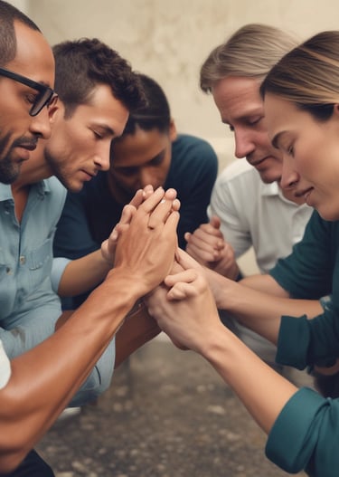Congregation members gathered in worship, singing and smiling together.