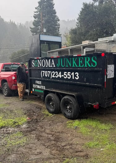 team member with trailer and truck