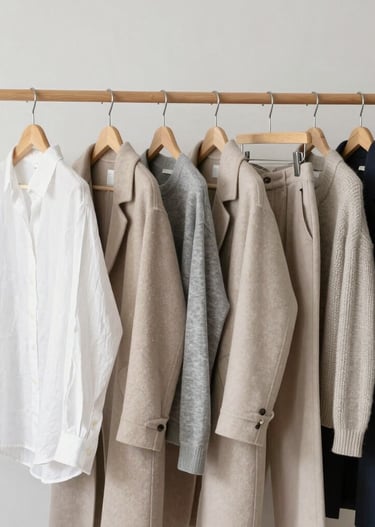 Close-up of layered neutral-toned fabrics highlighting texture and subtle details.