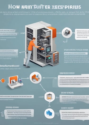 Close-up of hands adjusting printer components with precision tools.