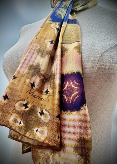 Marino's - écharpe soie satin - accessoire mode - roulotté main - france - écoresponsable - qualité